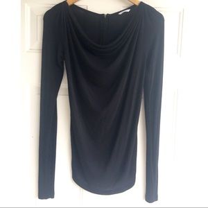 Club Monaco Cowl Neck Draped Top with Back Zipper